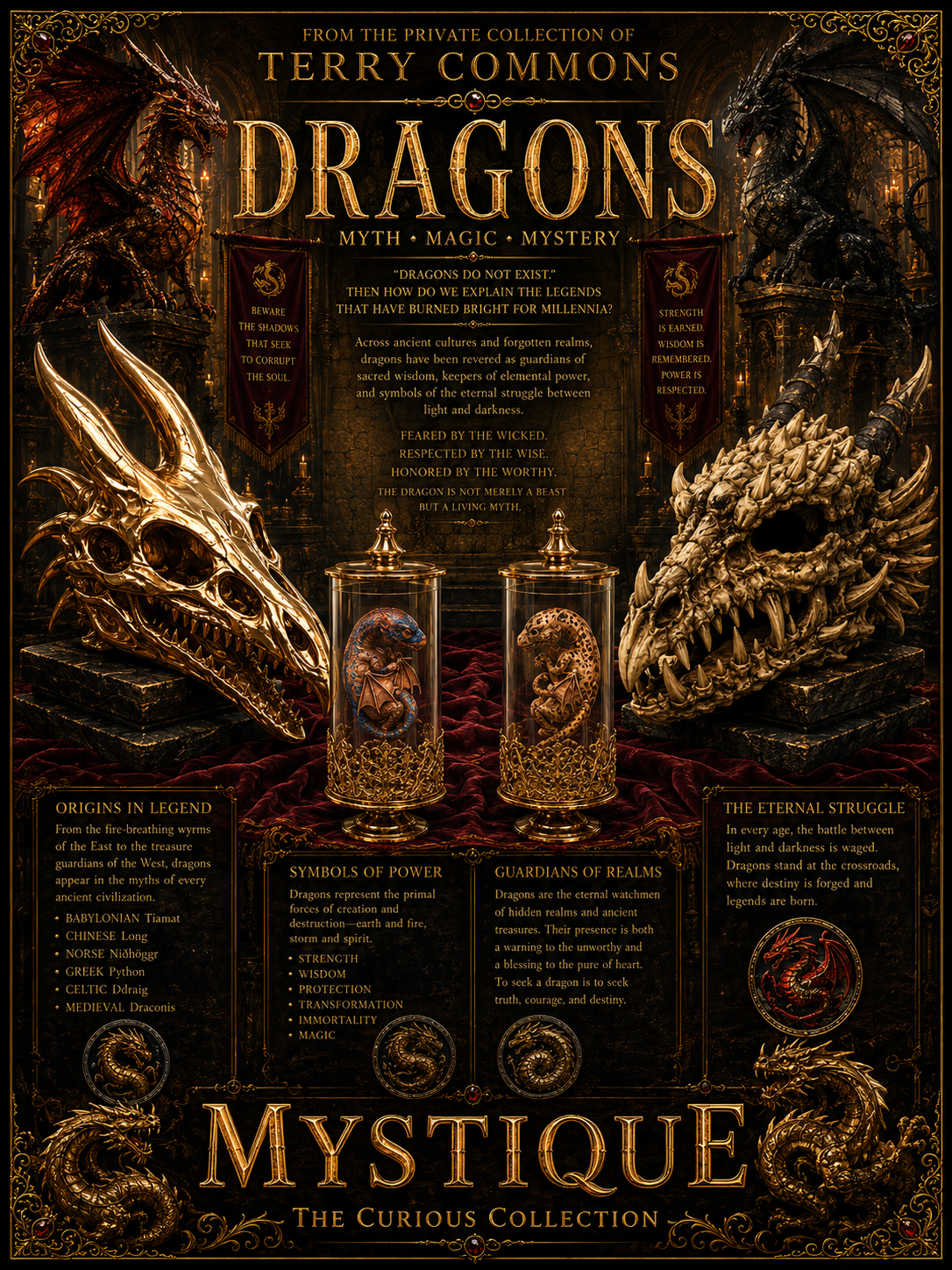Dragons — Myth, Magic, Mystery. The crown jewel of Terry Commons' private collection.